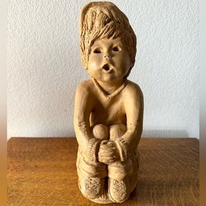 1970 Authentic Dave Grossman Original Clay 12" Tall Sculpture of Little Boy
